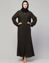 Modern Abaya with Detachable Zip for Modesty and Style In Shade of Olive